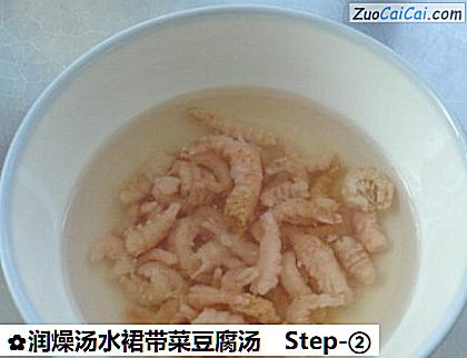 润燥汤水裙带菜豆腐汤做法第二步骤