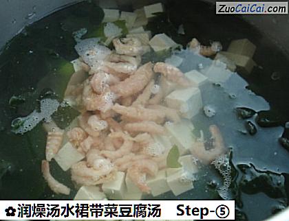 润燥汤水裙带菜豆腐汤做法第五步骤