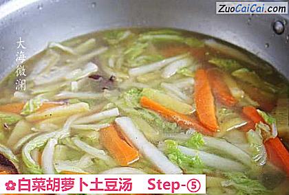白菜胡萝卜土豆汤做法第五步骤
