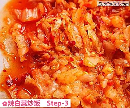 辣白菜炒饭做法第三步骤