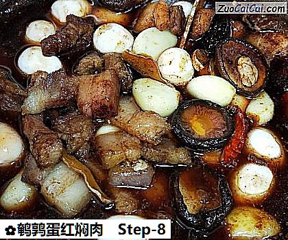 鹌鹑蛋红焖肉做法第八步骤