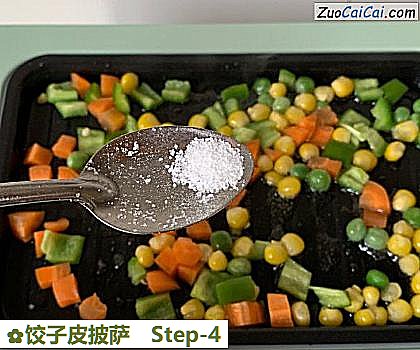 饺子皮披萨做法第四步骤