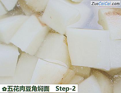 五花肉豆角焖面做法第二步骤