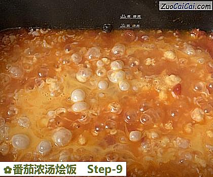 番茄浓汤烩饭做法第九步骤