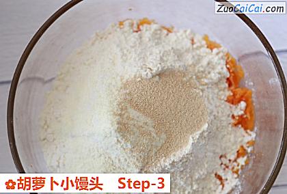胡萝卜小馒头做法第三步骤