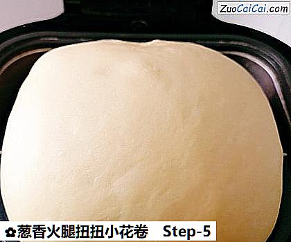 葱香火腿扭扭小花卷做法第五步骤