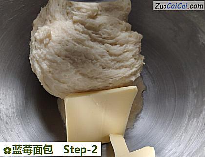 蓝莓面包做法第二步骤