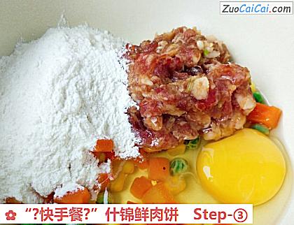 “?快手餐?”什锦鲜肉饼做法第三步骤