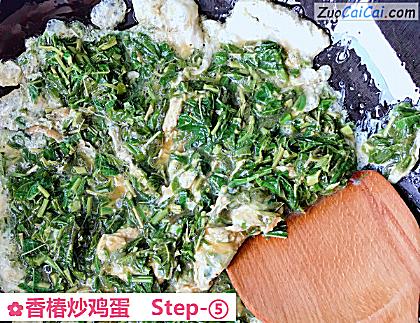 香椿炒鸡蛋做法第五步骤