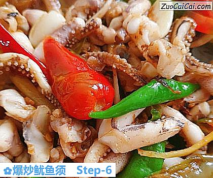 爆炒鱿鱼须做法第六步骤