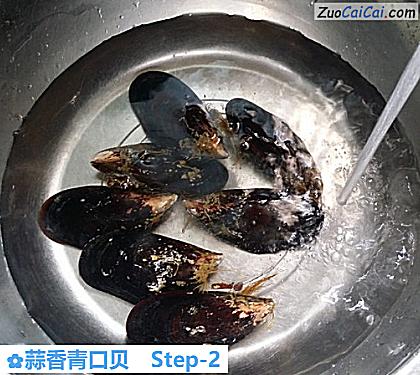 蒜香青口贝做法第二步骤