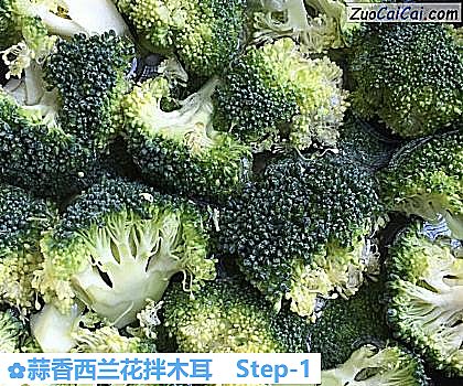 蒜香西兰花拌木耳做法第一步骤