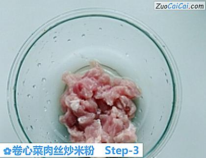 卷心菜肉丝炒米粉做法第三步骤