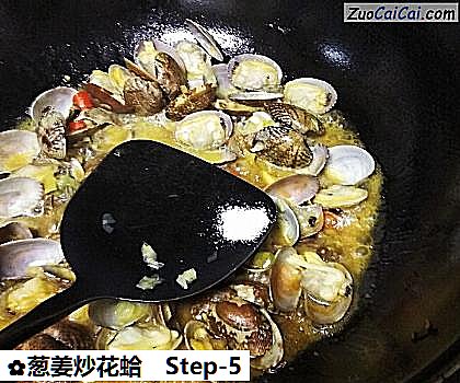 葱姜炒花蛤做法第五步骤