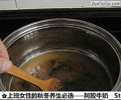 阿胶牛奶做法第四步骤