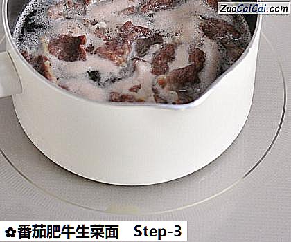 番茄肥牛生菜面做法第三步骤