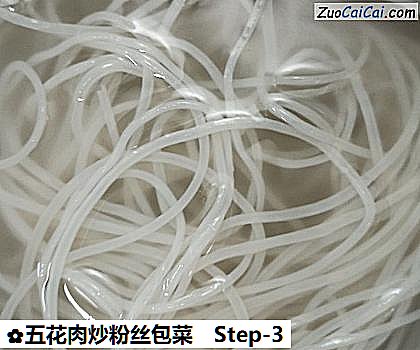 五花肉炒粉丝包菜做法第三步骤