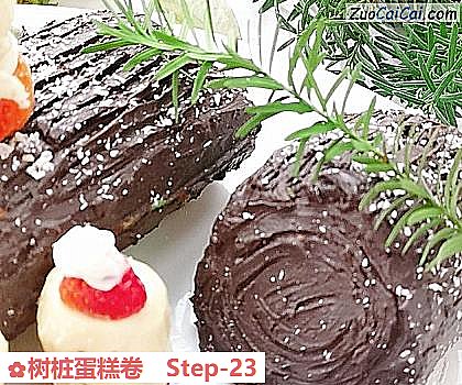 树桩蛋糕卷做法第二十三步骤