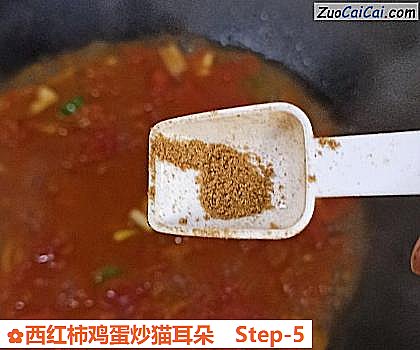 西红柿鸡蛋炒猫耳朵做法第五步骤