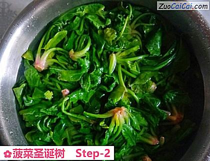 菠菜圣诞树做法第二步骤