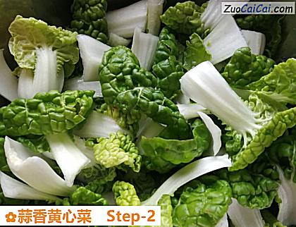 蒜香黄心菜做法第二步骤