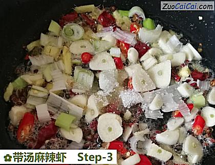 带汤麻辣虾做法第三步骤