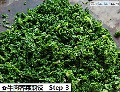 牛肉荠菜煎饺做法第三步骤