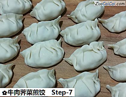 牛肉荠菜煎饺做法第七步骤