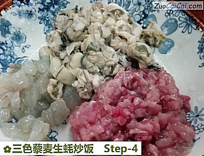 三色藜麦生蚝炒饭做法第四步骤