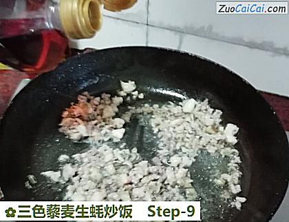 三色藜麦生蚝炒饭做法第九步骤