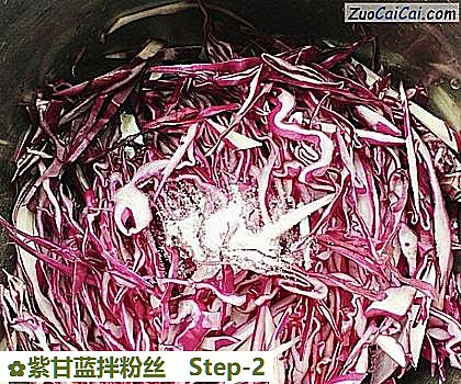 紫甘蓝拌粉丝做法第二步骤