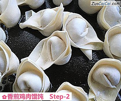 香煎鸡肉馄饨做法第二步骤