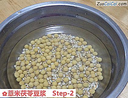 薏米茯苓豆浆做法第二步骤