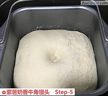 紫薯奶香牛角馒头做法第五步骤