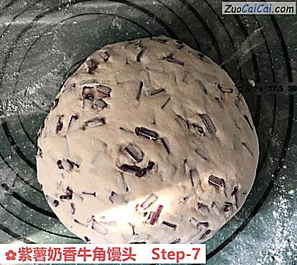 紫薯奶香牛角馒头做法第七步骤