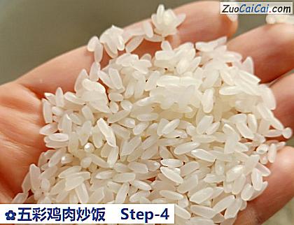 五彩鸡肉炒饭做法第四步骤