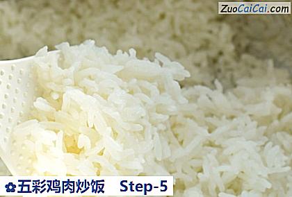 五彩鸡肉炒饭做法第五步骤