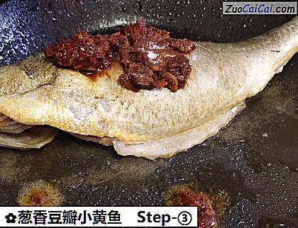 葱香豆瓣小黄鱼做法第三步骤