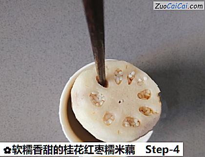 软糯香甜的桂花红枣糯米藕做法第四步骤