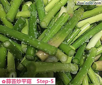 蒜苔炒平菇做法第五步骤