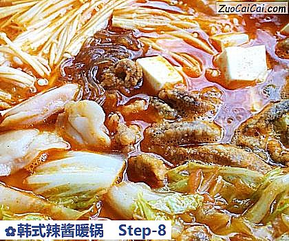 韩式辣酱暖锅做法第八步骤