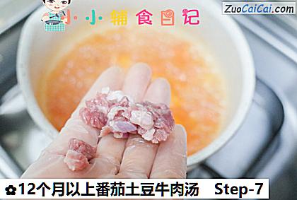 12个月以上番茄土豆牛肉汤做法第七步骤