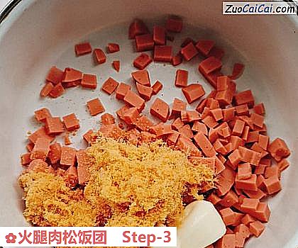 火腿肉松饭团做法第三步骤