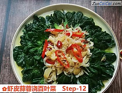虾皮蒜蓉浇百叶菜做法第十二步骤