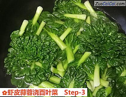 虾皮蒜蓉浇百叶菜做法第三步骤