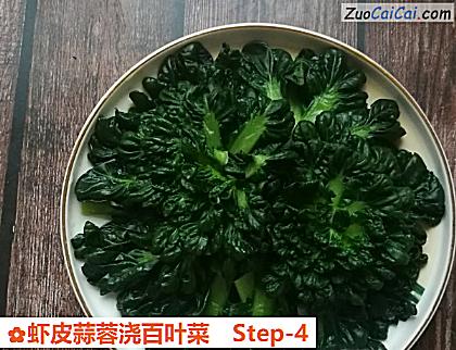 虾皮蒜蓉浇百叶菜做法第四步骤