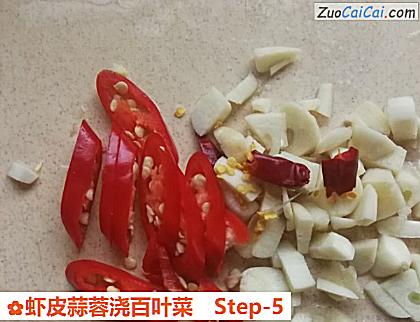 虾皮蒜蓉浇百叶菜做法第五步骤