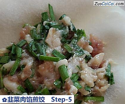 韭菜肉馅煎饺做法第五步骤