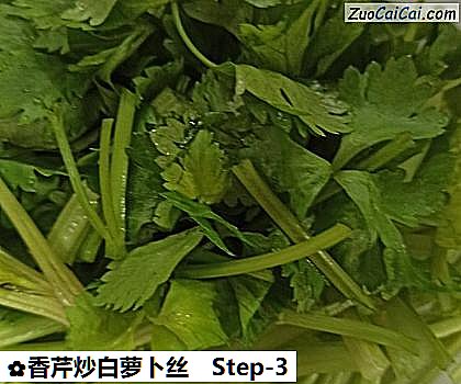 香芹炒白萝卜丝做法第三步骤