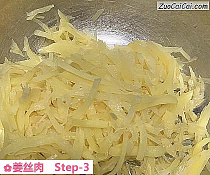 姜丝肉做法第三步骤